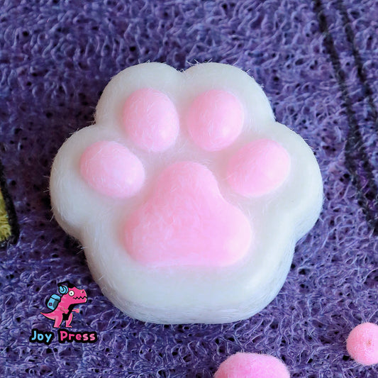 Taba Squishy Cat Paw Squeeze Toys White and Pink
