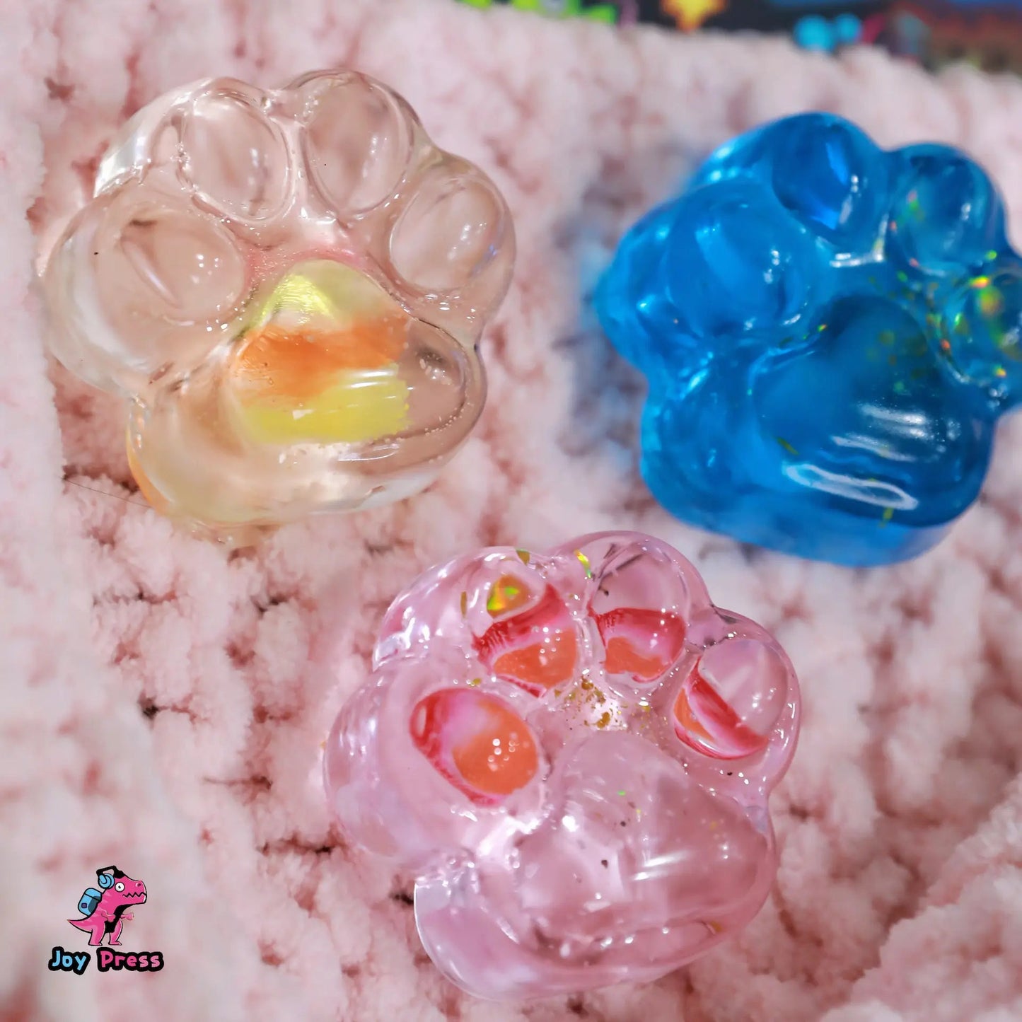 Transparent Jelly Cat Paw (3 per pack) Squishy Joy Press 